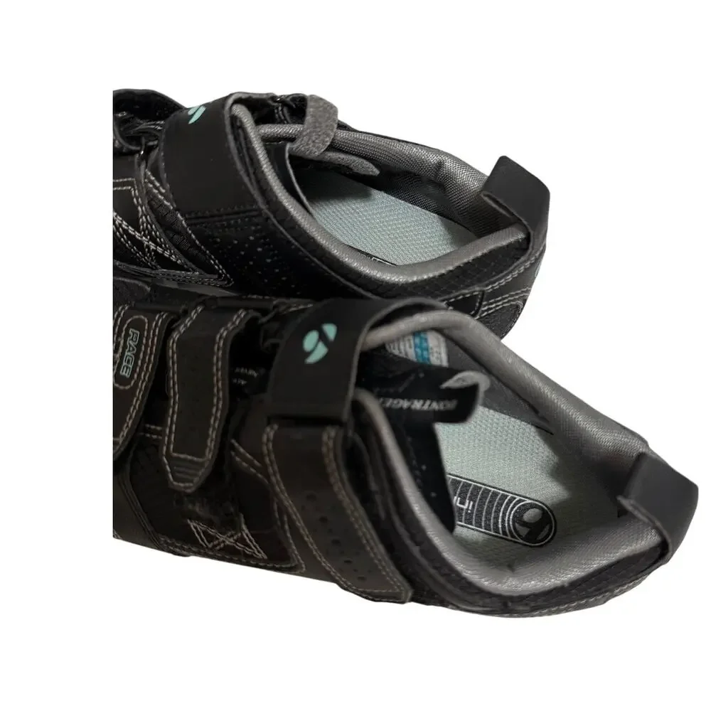 Bontrager Road Cycling Shoes US Size 6.5 Black & Teal Inform Footbed